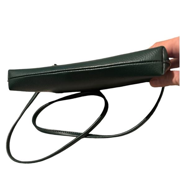 NWOT Karl Lagerfeld Paris Crossbody Pebbled Leather in Dark Teal - Picture 9 of 13